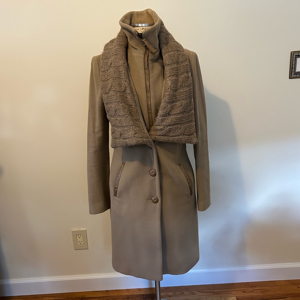 Mackage Women’s Wool Coat with Knit Collar